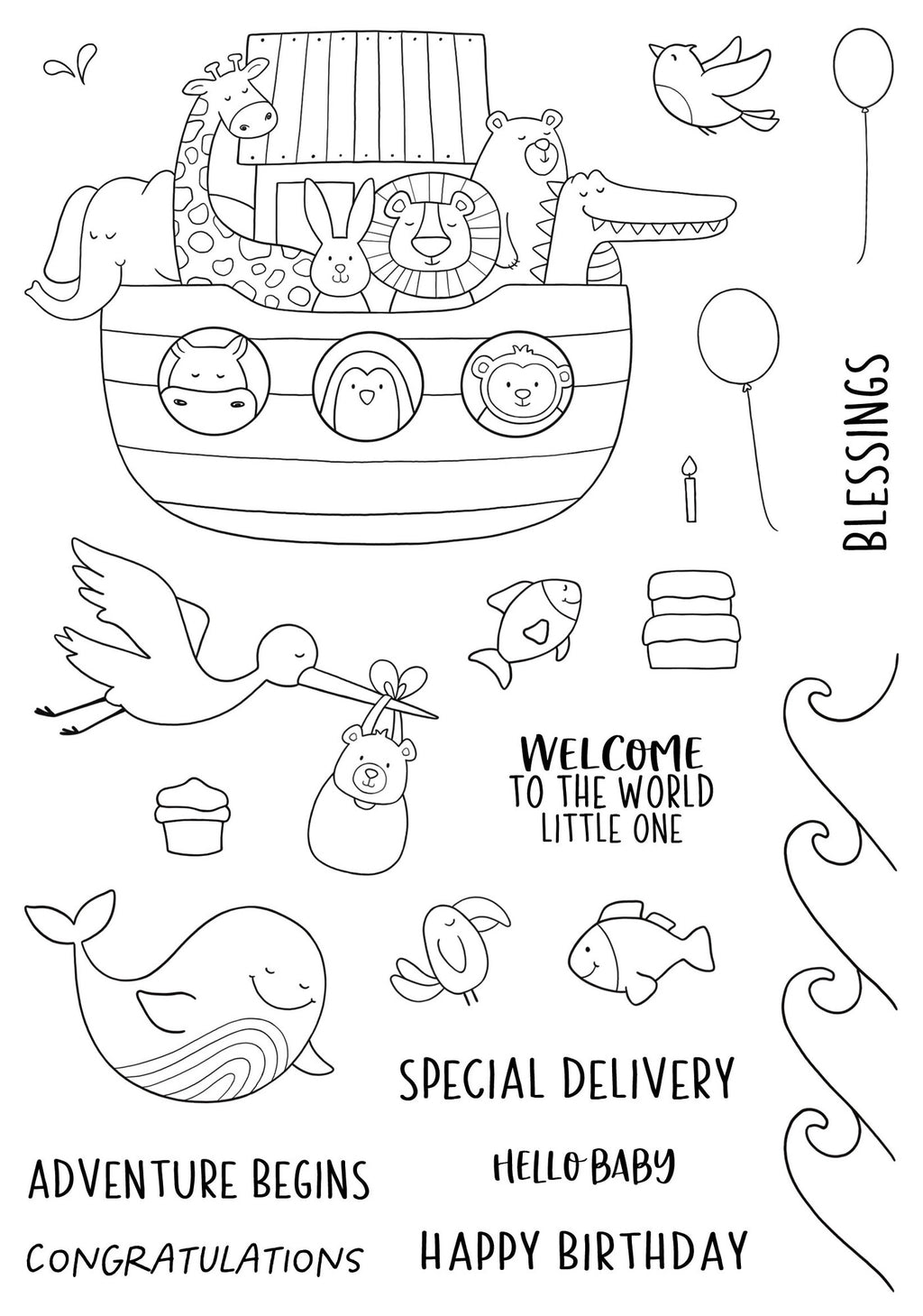 Creative Expressions - 6 x 8 - Clear Stamp Set - Jane's Doodles - Special Delivery