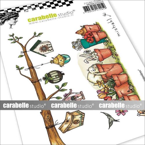 Carabelle Studio - A6 - Rubber Cling Stamp Set - Mistrahl - Spring Items