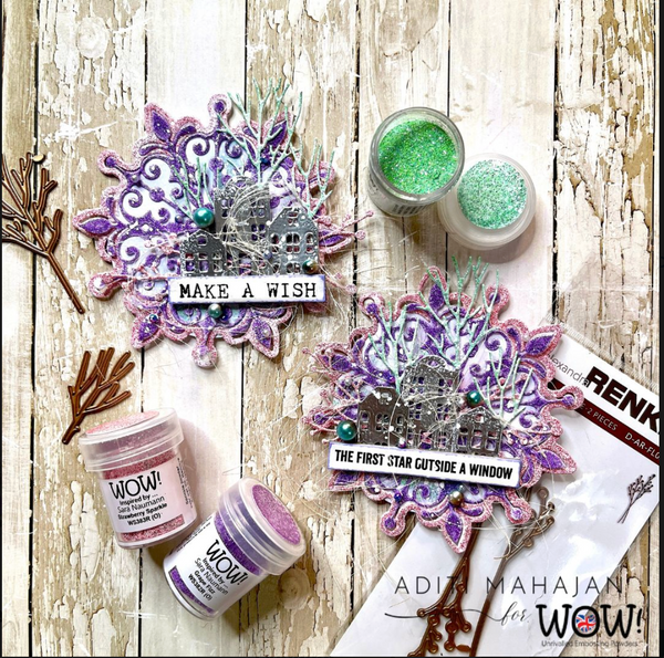 Gleaming Smolder curio foil1枚 WOW! Embossing Powder - Strawberry Sparkle - Sara Naumann