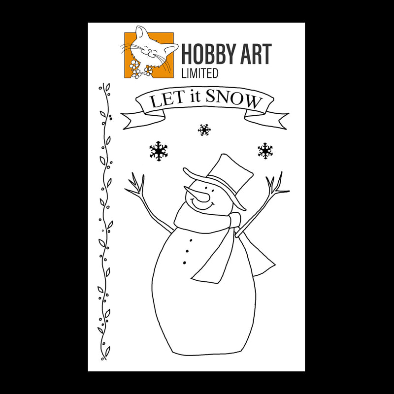 Hobby Art Stamps - A7 - Clear Polymer Stamp Set - Vintage Snowman