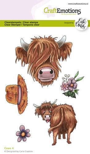 Craft Emotions - A6 - Clear Polymer Stamps - Carla Creaties - Cows 4