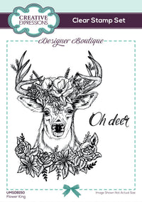 Creative Expressions - Clear Stamp Set - Designer Boutique - Flower King Deer