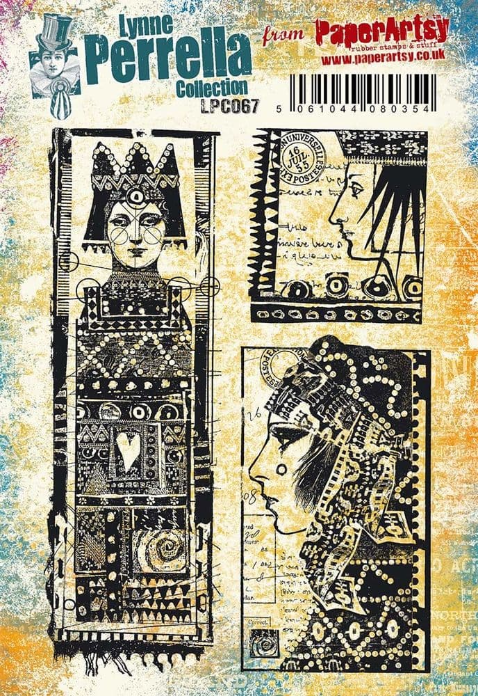 PaperArtsy - Lynne Perrella 67 - Rubber Cling Mounted Stamp Set