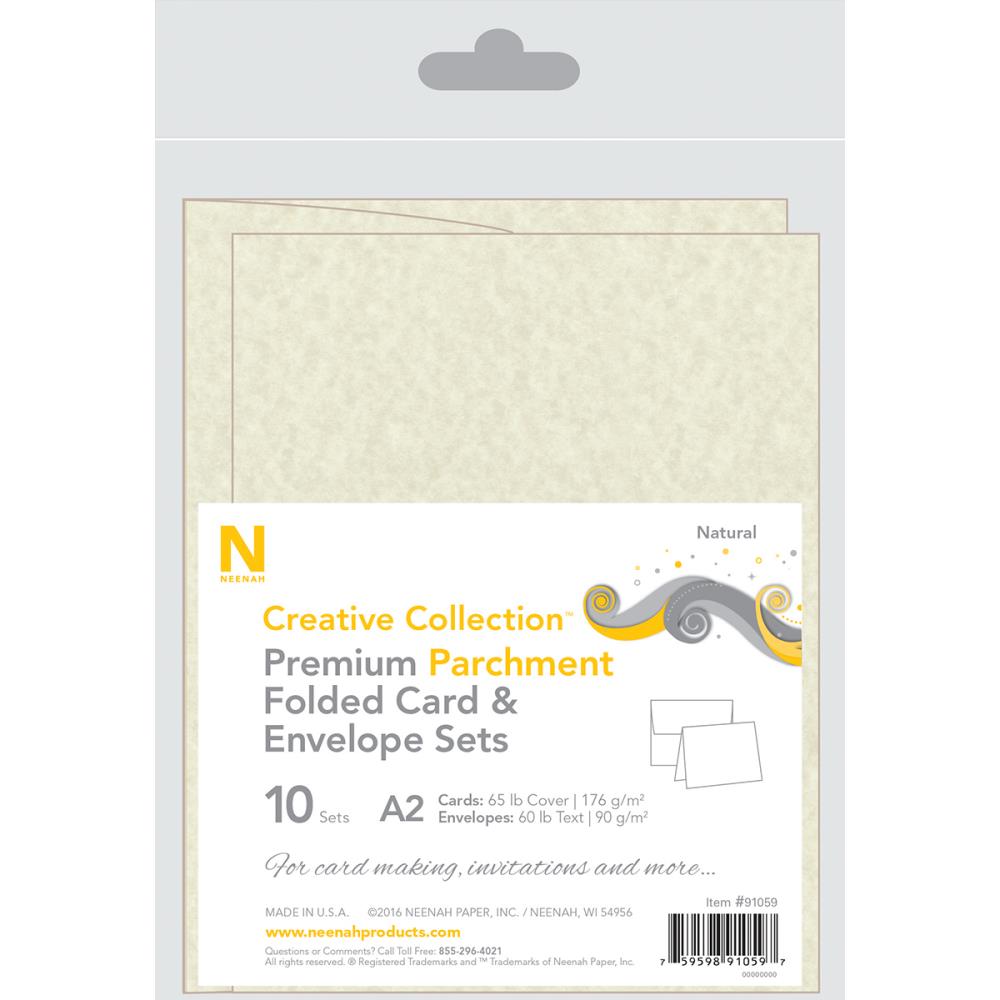 Neenah - A2 Heavy Weight Cards/Envelopes 10/Pkg - Natural Parchment