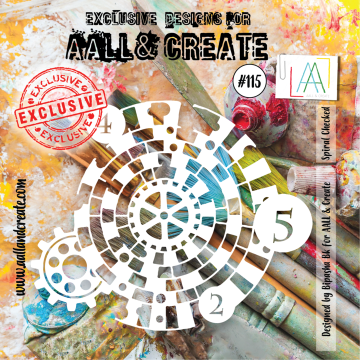 AALL & Create - Stencil - 115 - Spiral Checked