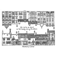 Crafty Individuals - Unmounted Rubber Stamp - 274 - Memory Lane Houses