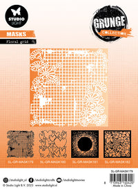 Studio Light - 6 x 6 - Grunge - Stencil - Floral Grid