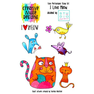 Creative Muse Designs - Clear Stamp Set - I Love Meow - Magda Polakow