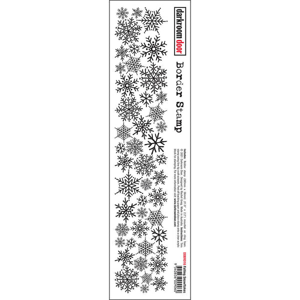 Deep Red Cling Stamp - Snowflake Background