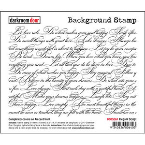 Darkroom Door - Background Stamp - Elegant Script - Red Rubber Cling Stamps