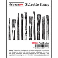 Darkroom Door - Eclectic Stamp - Paint Brushes - Red Rubber Cling Stamp