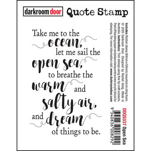 Darkroom Door - Quote - Open Sea - Red Rubber Cling Stamp