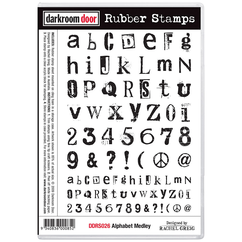Darkroom Door - Rubber Stamp Set - Alphabet Medley