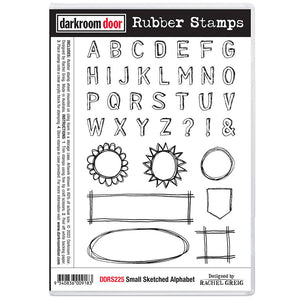 Darkroom Door - Rubber Stamp Set - Small Sketched Alphabet