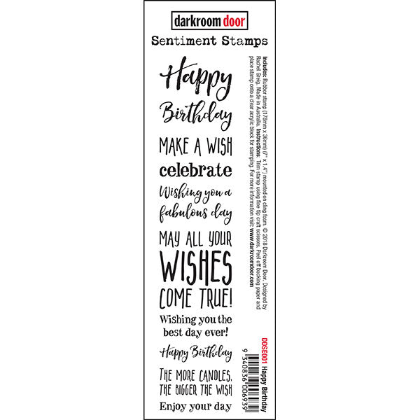 Rubber Stamp Set - Happy Birthday - Darkroom Door  Birthday rubber stamps,  Rubber stamp sheet, Card making stamp