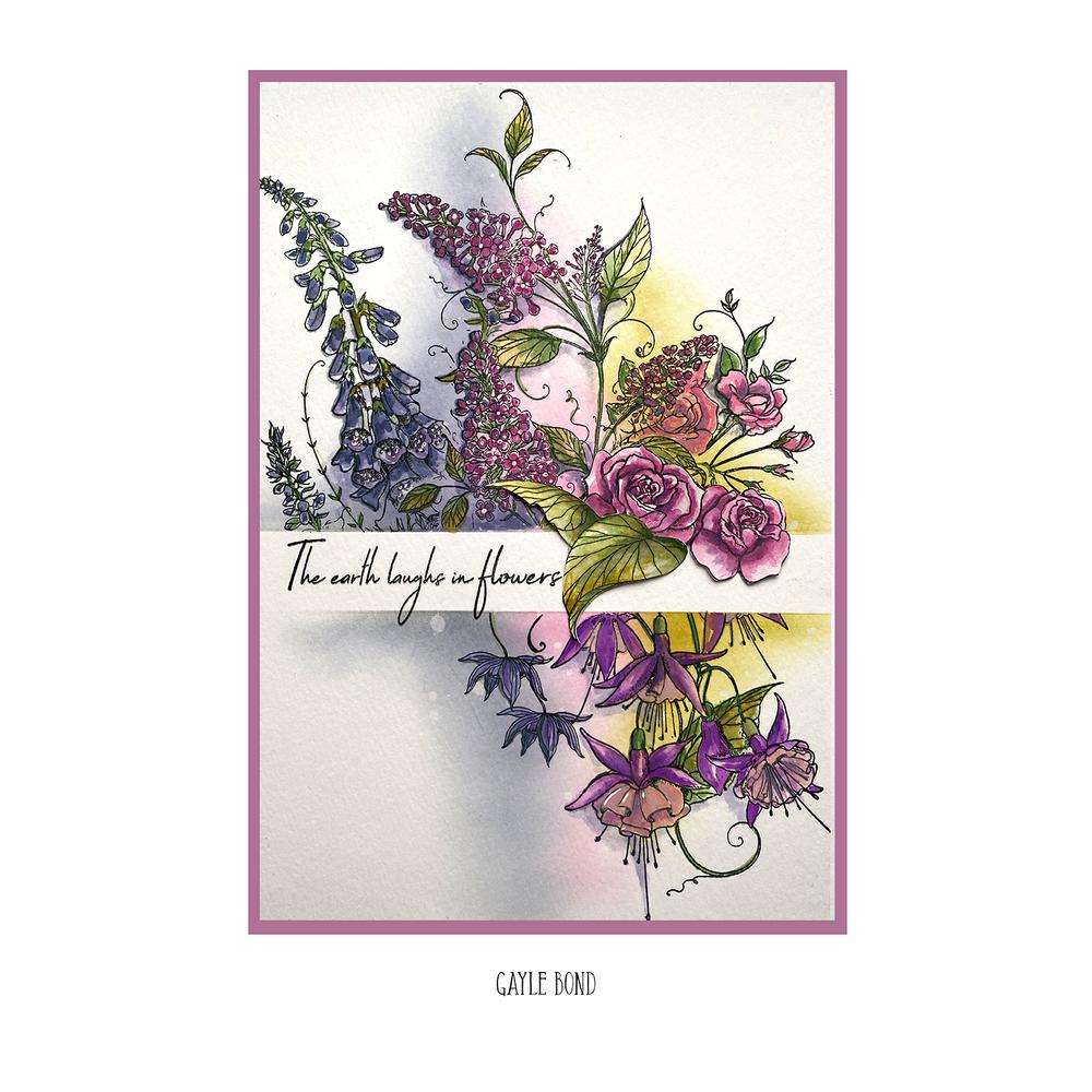 Pink Ink Designs - Clear Photopolymer Stamps - Flora Series - Flamboyant Fuchsia