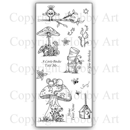 Hobby Art Stamps - Clear Polymer Stamp Set - Home Tweet Home