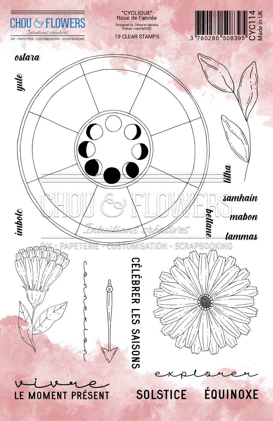 Chou & Flowers - Clear Stamps - A5 - Color Wheel of the Year - CYC114 (discontinued)