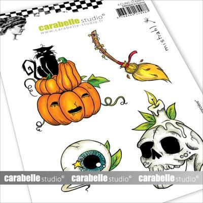 Carabelle Studio - A6 - Rubber Cling Stamp Set - Mistrahl - Witches Kit