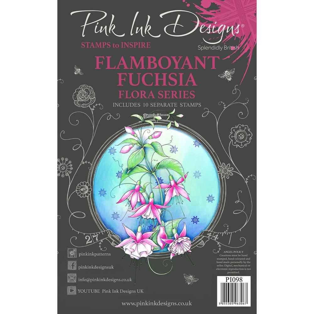 Pink Ink Designs - Clear Photopolymer Stamps - Flora Series - Flamboyant Fuchsia