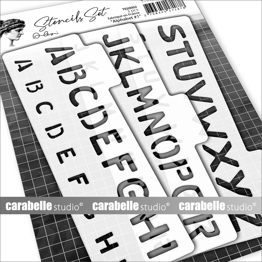 Carabelle Studio - Stencil Set -Alexi - Alphabet #1