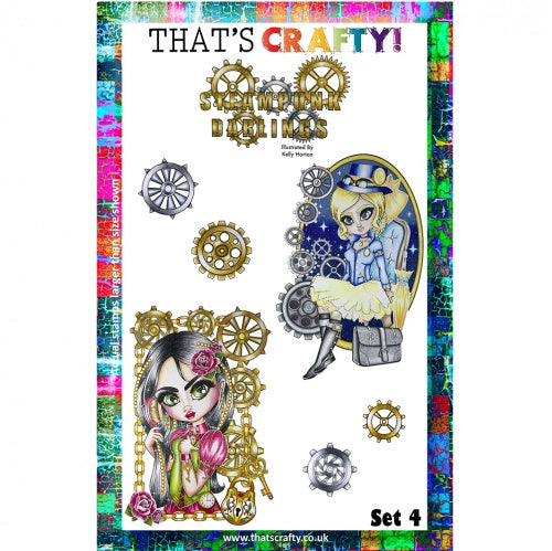 That's Crafty! - Clear Stamp Set - Steampunk Darlings - Set 4 - Kelly Horton