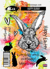 Visible Image - A6 - Clear Polymer Stamp Set - Happy Bunny