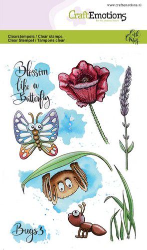 Craft Emotions - A6 - Clear Polymer Stamps - Bugs 3 (discontinued)