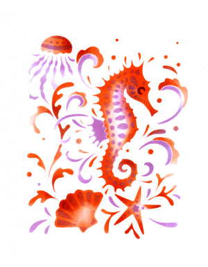 Pink Ink Designs - Stencil - Seahorse