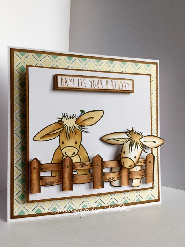 Hobby Art Stamps - Clear Polymer Stamp Set - Dudley The Donkey