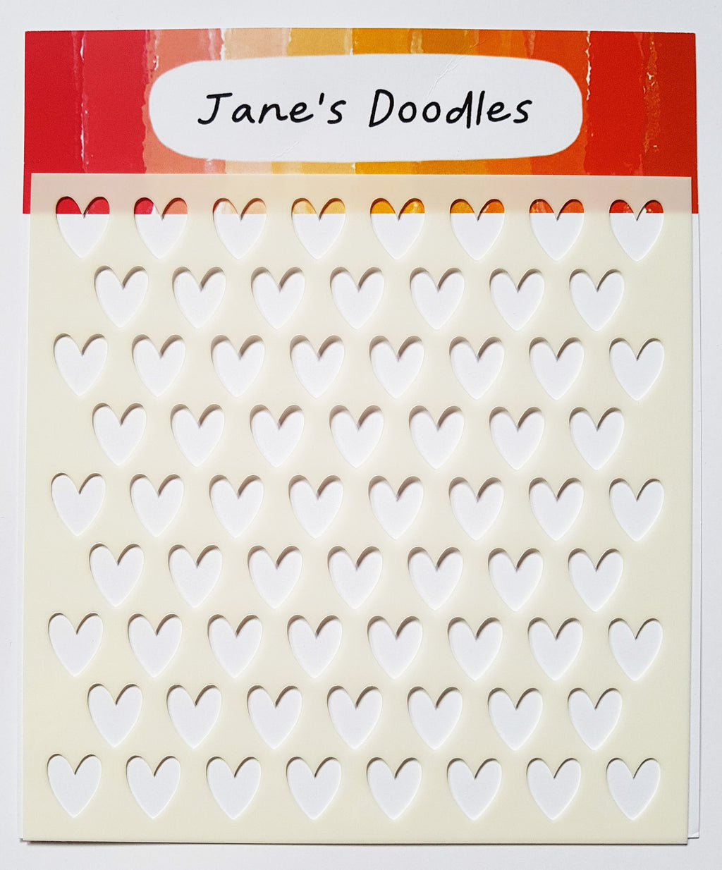 Jane's Doodles -  6x6 Stencil - Hearts