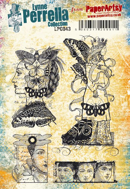 PaperArtsy - Lynne Perrella 43 - Rubber Cling Mounted Stamp Set