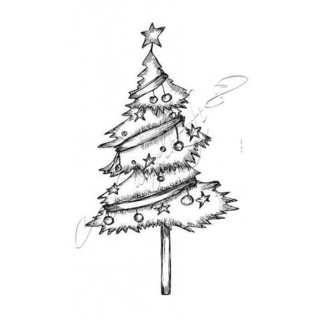 Katzelkraft - SOLO25 - Unmounted Red Rubber Stamp - Sapin - Christmas Tree