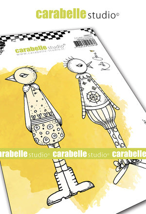 Carabelle Studio - A6 - Rubber Cling Stamp Set - Kate Crane - Funky Ducks