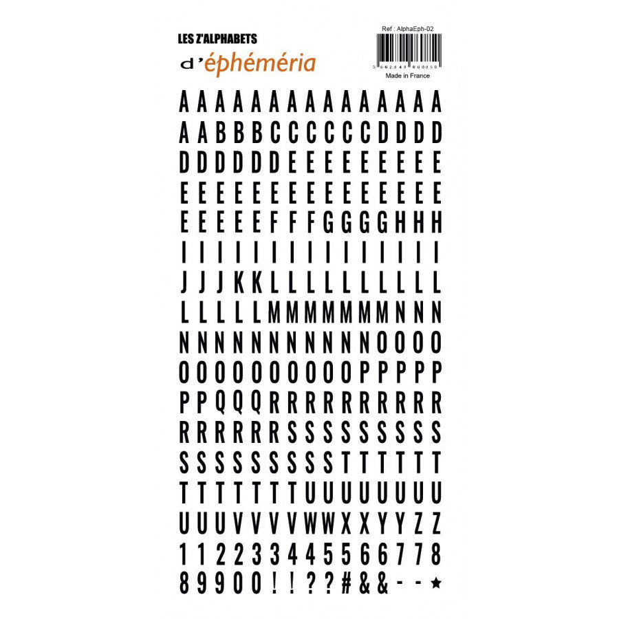 Ephemeria - Alphabet Letter Stickers - White