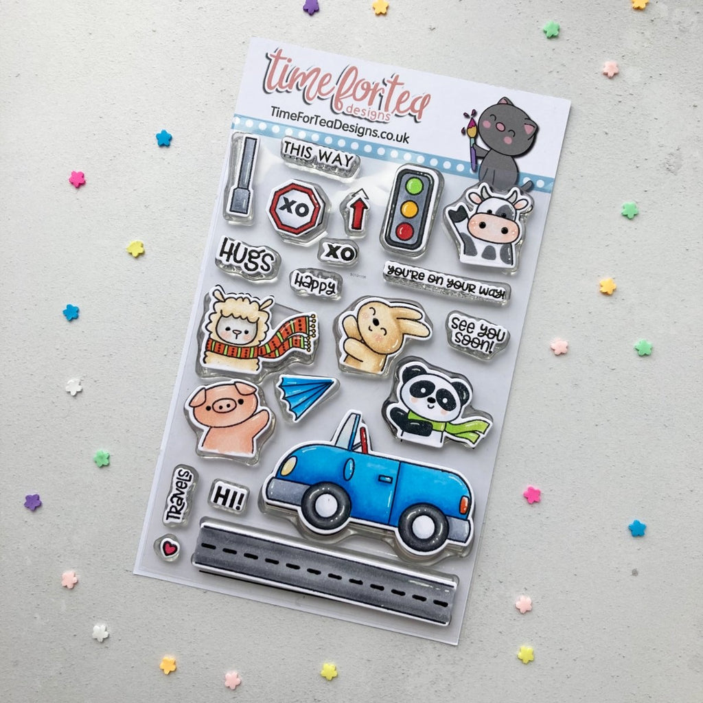 Time For Tea - Clear Stamp Set - Car Critters