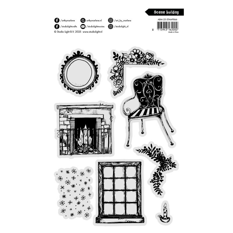 Studio Light - Art By Marlene - A5 - Clear Stamp Set - Scene Building