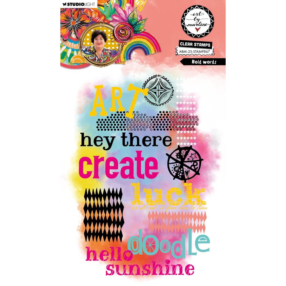 Studio Light - Art By Marlene - A5 - Clear Stamp Set - Bold Words