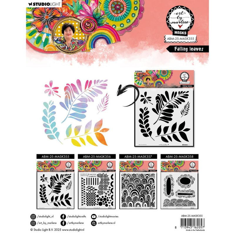 Studio Light - Art By Marlene - Stencil - Falling Leaves - MASK355