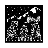 Stamperia - 7 x 7 - Thick Stencil - The Owl's House - Owls