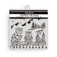 Stamperia - 7 x 7 - Thick Stencil - The Owl's House - Owls