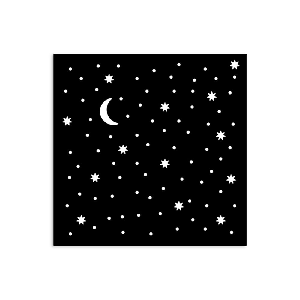 Stamperia - 4.5 x 4.5 - Thick Stencil - Alice in Christmas - Stars & Moon