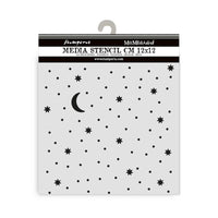 Stamperia - 4.5 x 4.5 - Thick Stencil - Alice in Christmas - Stars & Moon
