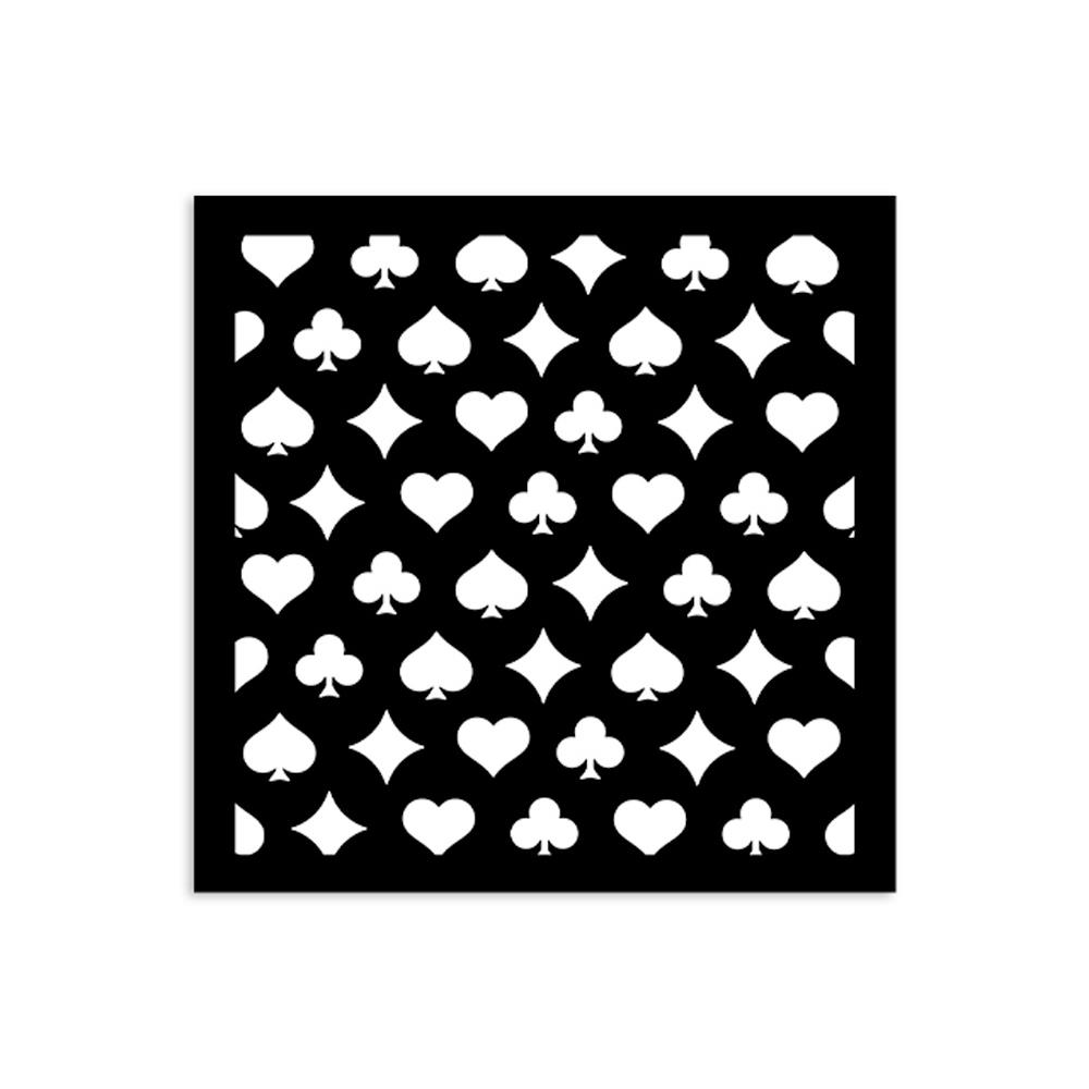 Stamperia - 4.5 x 4.5 - Thick Stencil - Alice in Christmas - Poker Playing Cards