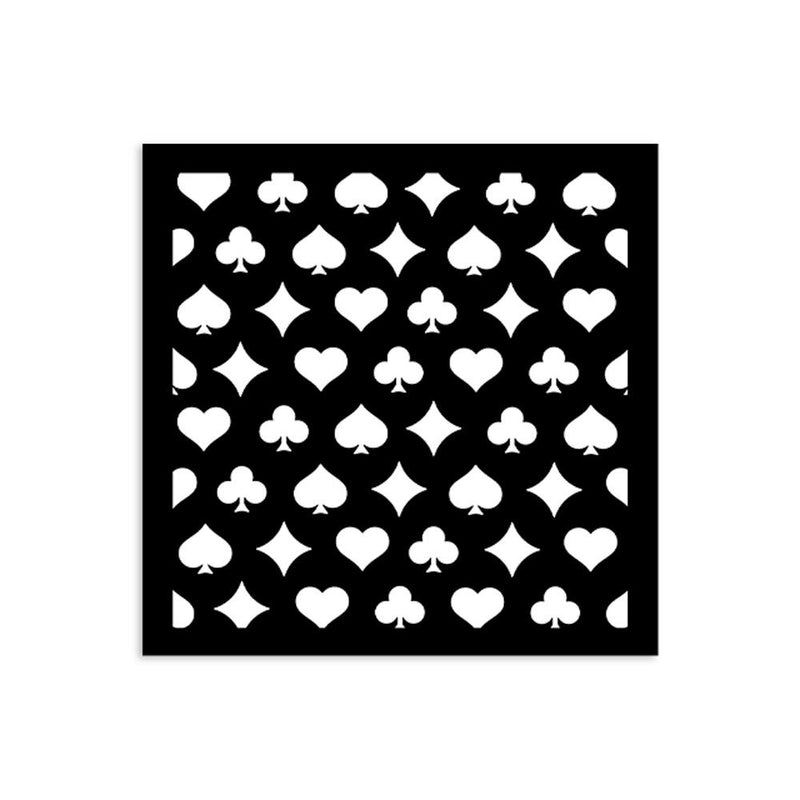 Stamperia - 4.5 x 4.5 - Thick Stencil - Alice in Christmas - Poker Playing Cards