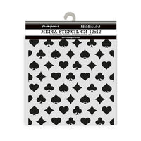 Stamperia - 4.5 x 4.5 - Thick Stencil - Alice in Christmas - Poker Playing Cards