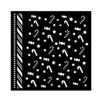 Stamperia - 7 x 7 - Thick Stencil - Candy Christmas - Candy Cane Pattern
