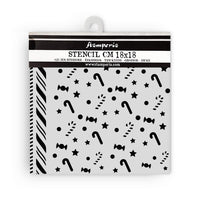 Stamperia - 7 x 7 - Thick Stencil - Candy Christmas - Candy Cane Pattern