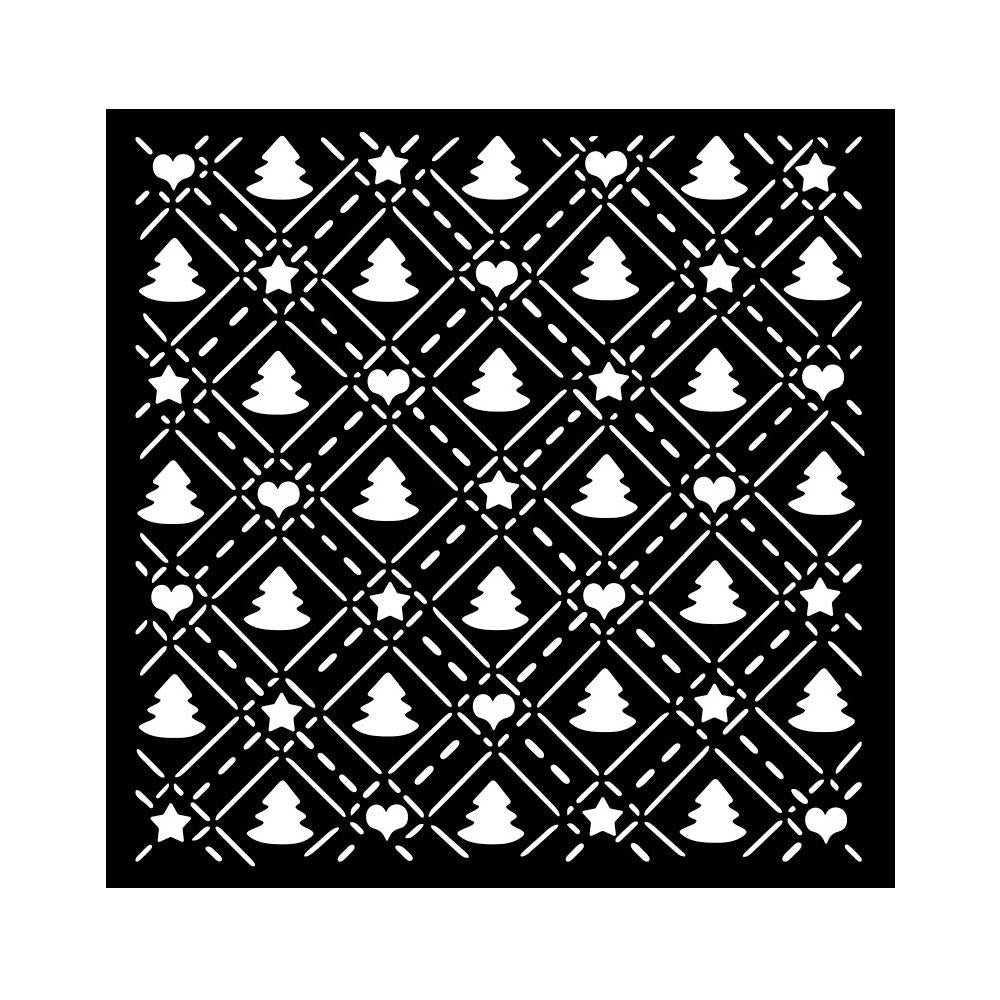 Stamperia - 7 x 7 - Thick Stencil - Candy Christmas - Tree Pattern