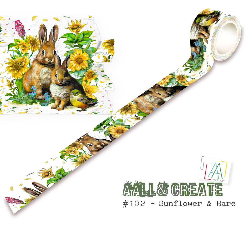 AALL & Create - Washi Tape - 102 - Sunflower & Hare - Artour de Mwa